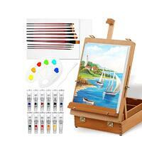 Без бренда «Набор подарочный «Две картинки» 27 предметов: этюдник 35 см из бука, краски акрил 12x12 мл, 2 холста 22x30 на мдф, 10 кистей, мастихин, палитра» в Новокузнецке в интернет-магазине Без бренда «Набор подарочный «Две картинки» 27 предметов: этюдник 35 см из бука, краски акрил 12x12 мл, 2 холста 22x30 на мдф, 10 кистей, мастихин, палитра» в Новокузнецке