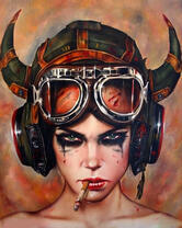 Без бренда «Девушка в шлеме с сигаретой» в Новокузнецке