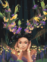 Без бренда «Темноглазая девчонка с цветами и птицами в волосах» в Новокузнецке в интернет-магазине  Без бренда «Темноглазая девчонка с цветами и птицами в волосах» в Новокузнецке