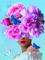 Без бренда «Девушка с большими цветами на голове» в Новокузнецке в интернет-магазине  Без бренда «Девушка с большими цветами на голове» в Новокузнецке