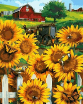 Яркие жёлтые подсолнухи