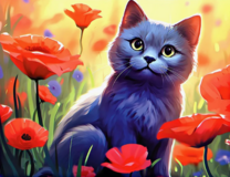 Без бренда «Серый котик и маки» в Новокузнецке