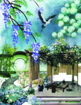 Без бренда «Сад с беседкой, цветами и птицей» в Новокузнецке