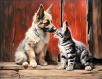 Без бренда «Знакомство котенка и щенка» в Новокузнецке