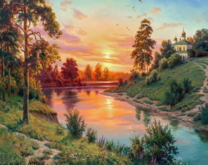 Без бренда «Вид на реку на закате» в Новокузнецке