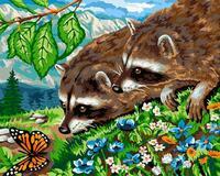 Без бренда «Еноты и бабочка на цветочной поляне» в Новокузнецке